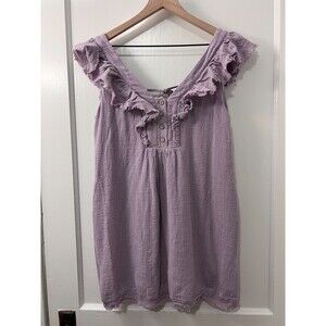 b.original by Shoe Fly Women's Purple Ruffle Sleeveless Tunic Top Women's S